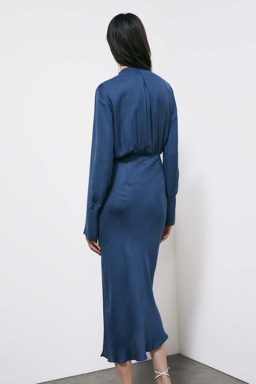 Fluid midi dress with draping