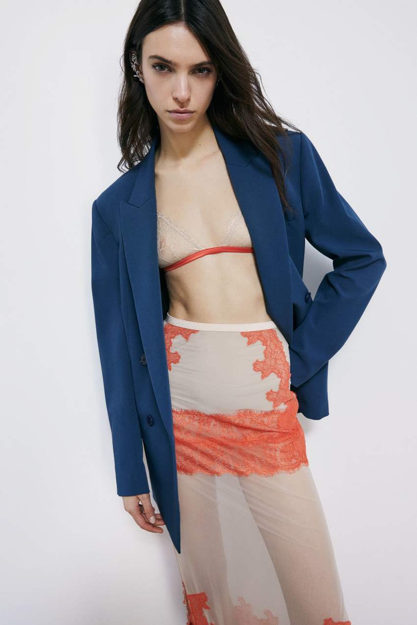 Reggiseno a triangolo in tulle e pizzo