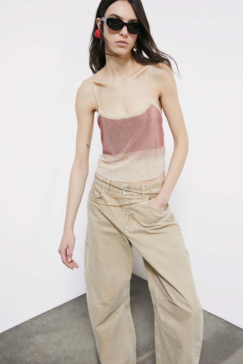 トップス melt the lady cherie tulle tops Tulle top with rhinestones