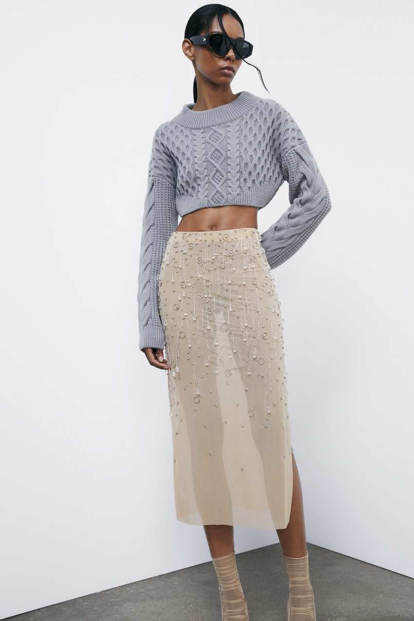 Gonna gioiello in tulle