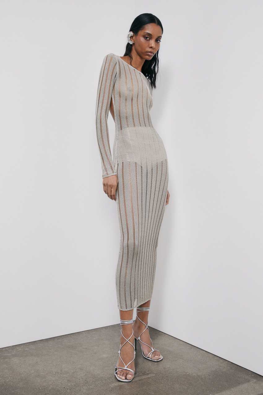 patrizia pepe knit dress Long knit dress | Beige