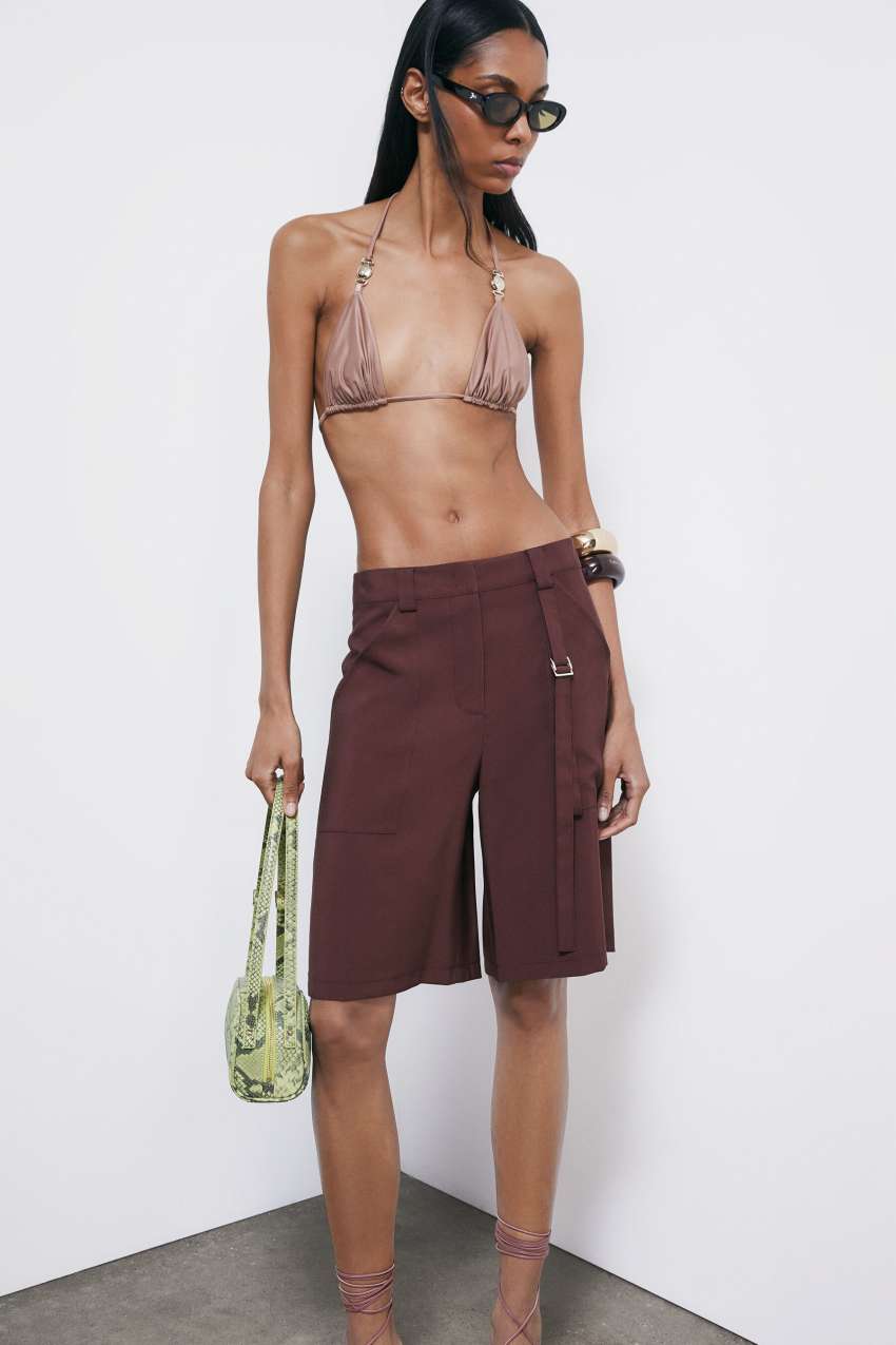 Tencel bermuda shorts | Brown | Patrizia Pepe