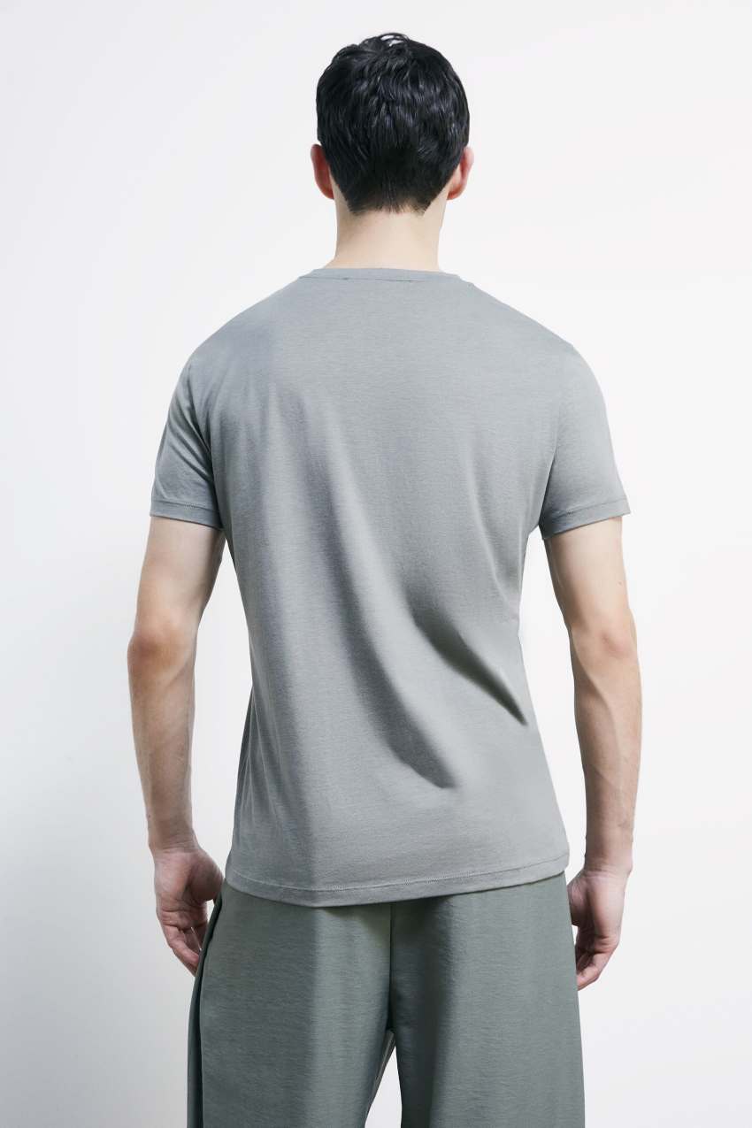 Cotton t-shirt with buttons | Green | Patrizia Pepe