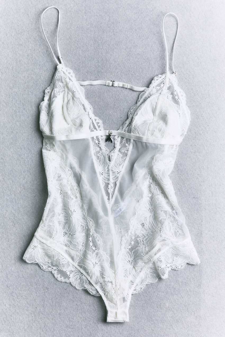 トップス CARLA Lace body suit - White size1 Lace bodysuit | White | Patrizia Pepe