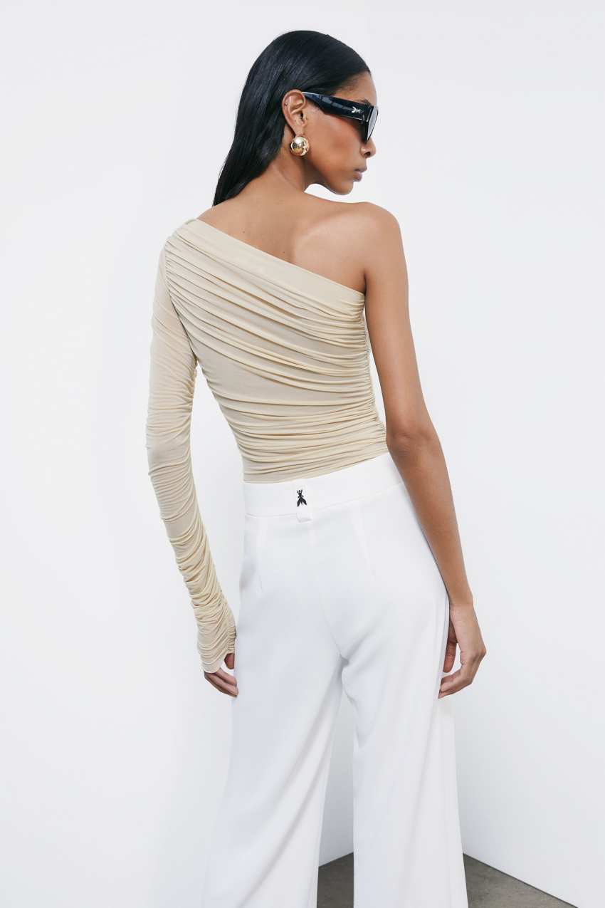 One-shoulder draped top | Бежевый | Patrizia Pepe