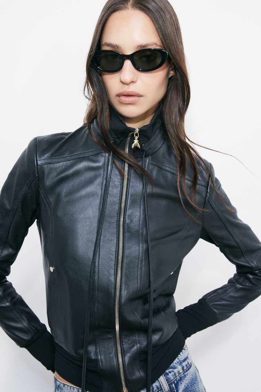Black Nappa lambskin jacket | Patrizia Pepe