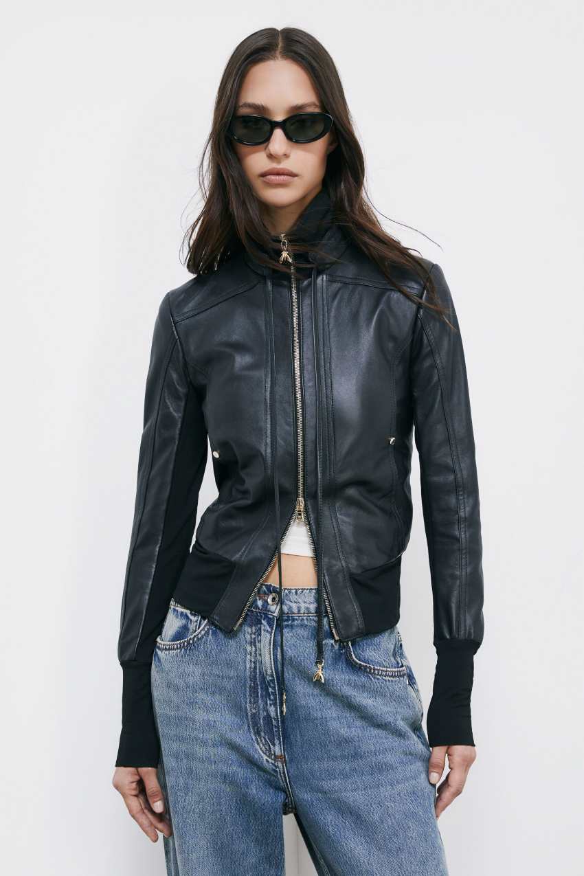 Black Nappa lambskin jacket | Patrizia Pepe