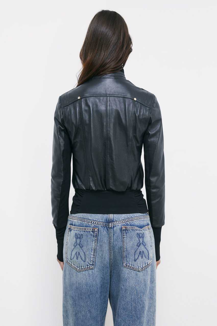 Black Nappa lambskin jacket | Patrizia Pepe