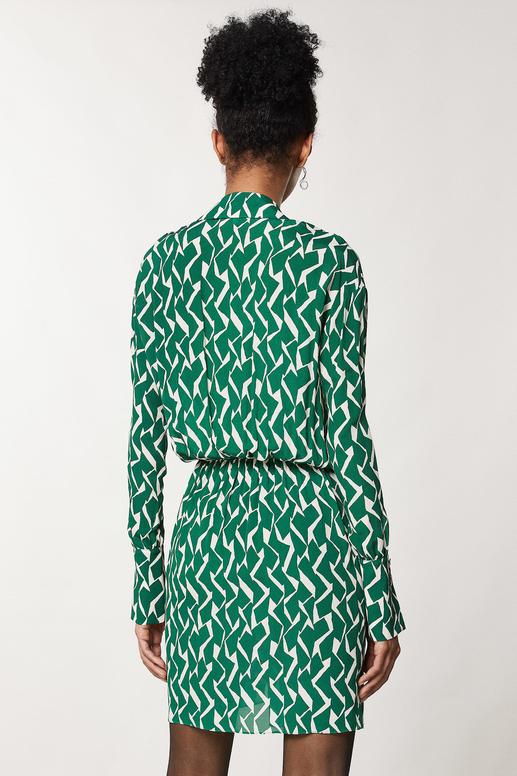 Green crepe shirt dress | Patrizia Pepe