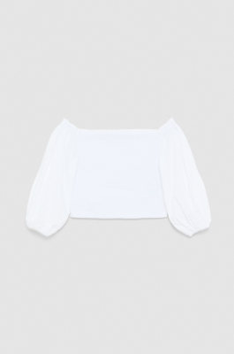 Balloon-sleeve top, White, Patrizia Pepe