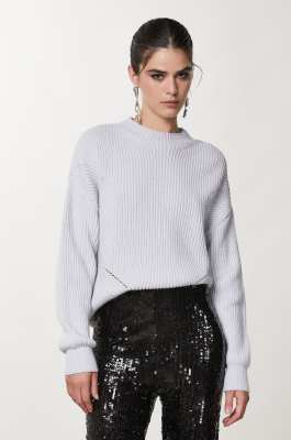 Ribbed sweater, White, Patrizia Pepe