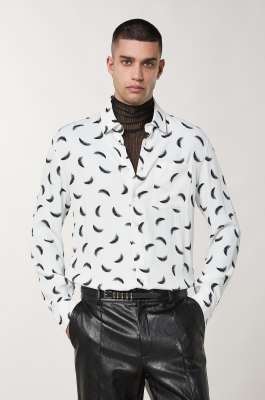 Patterned shirt with breast pocket, White, Patrizia Pepe
