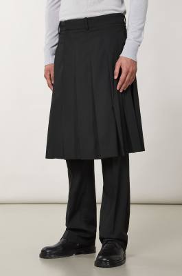 Pleated canvas skirt, Black, Patrizia Pepe