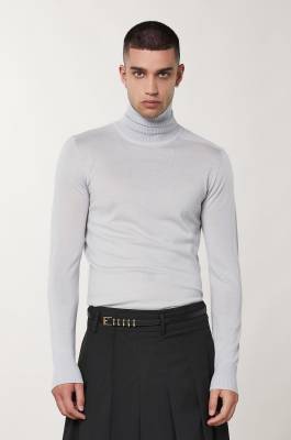 Pure wool turtleneck sweater, Grey, Patrizia Pepe