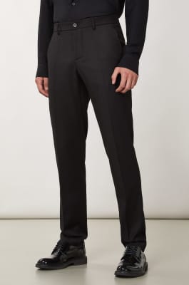 Slim flannel pants, Black, Patrizia Pepe