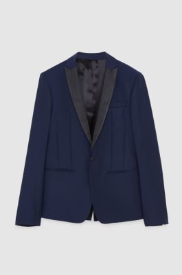 Jacket in bi-stretch cool wool, Blue, Patrizia Pepe