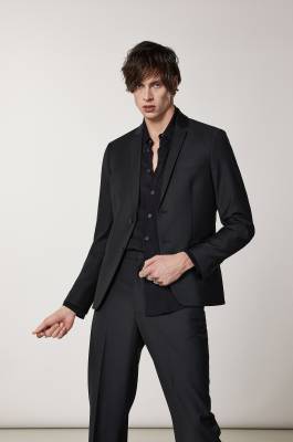 Lined cool wool blazer, Black, Patrizia Pepe