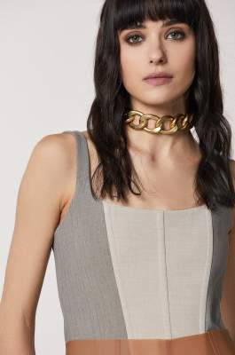 Brass and aluminum necklace, Gold, Patrizia Pepe