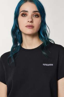 T-shirt with logo, Black, Patrizia Pepe