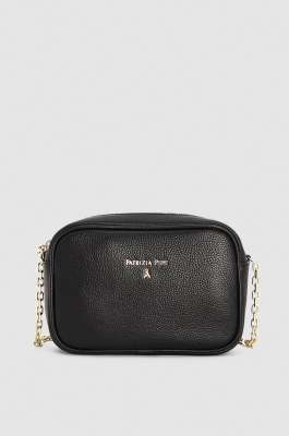 Leather bag with shoulder strap, Black, Patrizia Pepe