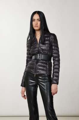 Reversible down proof nylon down jacket, Black, Patrizia Pepe