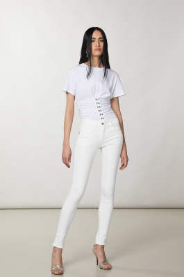 Jeggings, White, Denim