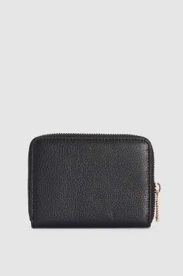 “ESSENTIAL” Medium Zip-Around Purse, Black, Patrizia Pepe