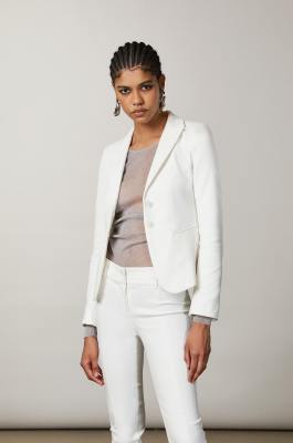 Chaqueta ajustada 2 botones, Blanco