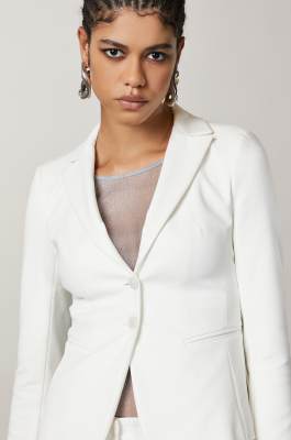 Chaqueta ajustada 2 botones, Blanco