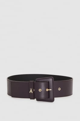 Leather high-waisted belt, Purple, Patrizia Pepe
