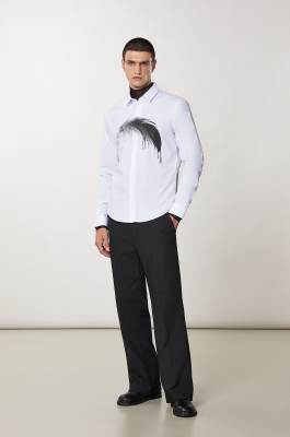 Cotton shirt with print, White, Patrizia Pepe