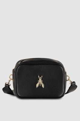Fly Camera leather shoulder bag, Black, Patrizia Pepe