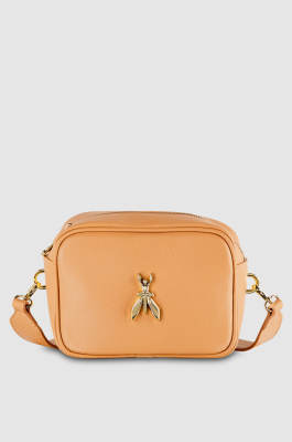 Fly Camera leather shoulder bag, Beige, Patrizia Pepe