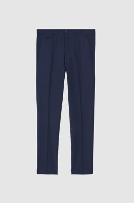 Trousers in bielastic cool wool, Blue, Patrizia Pepe