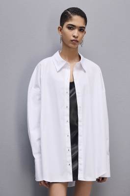 Essential cotton over shirt, White, Patrizia Pepe
