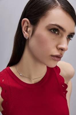 Brass earrings, Silver, Patrizia Pepe