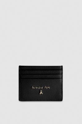Leather card holder, Black, Patrizia Pepe