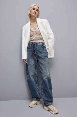 Low waist balloon denim pants, Light Blue, Patrizia Pepe
