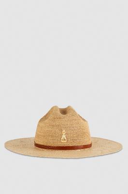 Cowboy hat with leather strap, Beige, Patrizia Pepe