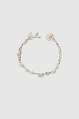 Brass bracelet with rhinestones, Silver, Patrizia Pepe