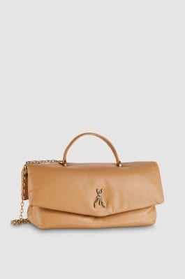 Fly Bamby leather shoulder bag, Beige, Patrizia Pepe