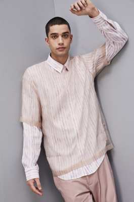 Soft twill viscose shirt, Blue, White, Patrizia Pepe