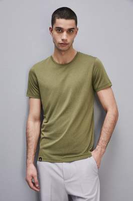 Slim fit t-shirt in Lyocell jersey and cotton, Green, Patrizia Pepe