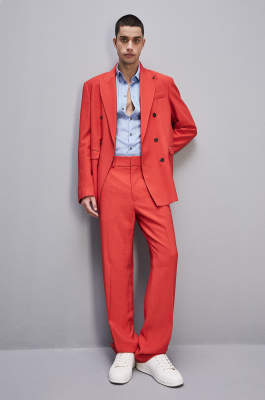 Slim fit pants with French pockets, Red, Patrizia Pepe