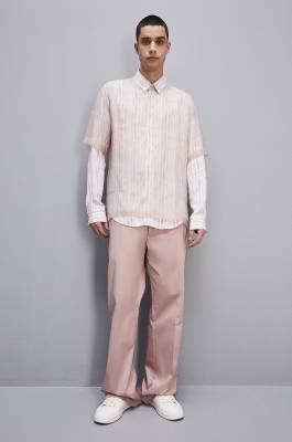 Cotton twill trumpet pants, Pink, Patrizia Pepe