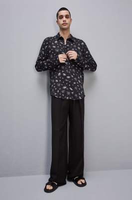 Soft twill viscose shirt, Black, Patrizia Pepe