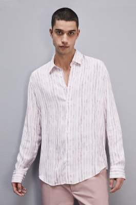 Soft twill viscose shirt, Blue, White, Patrizia Pepe