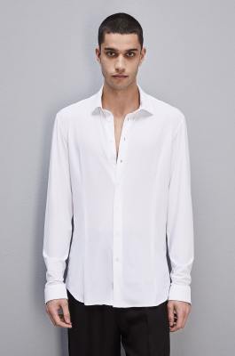 Slim fit jersey shirt, White, Patrizia Pepe