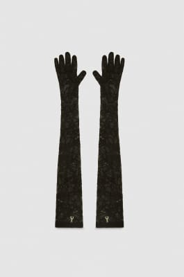 Long stretch lace gloves, Black, Patrizia Pepe