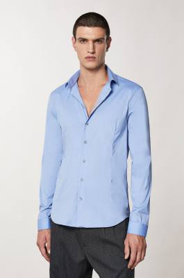 Cotton poplin regular shirt, Light Blue, Patrizia Pepe